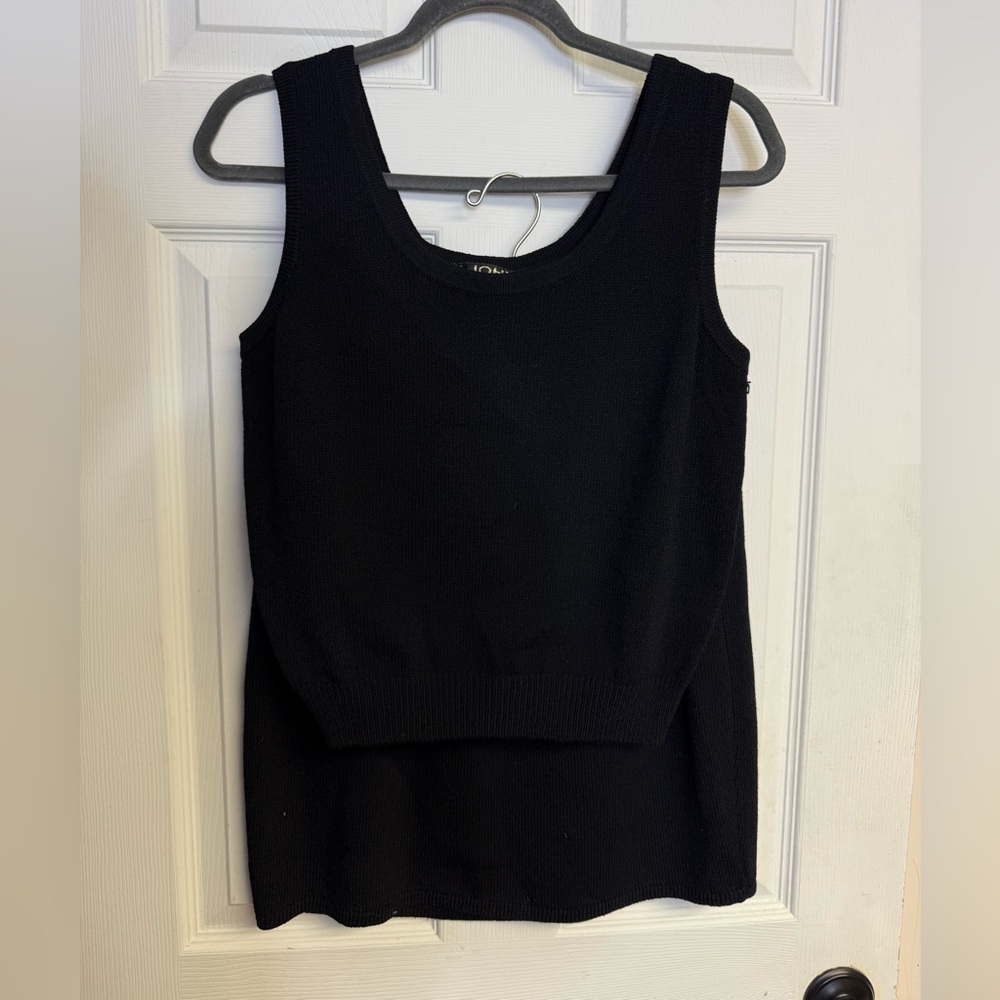 St. John Basics 2 Piece Set Tank Top Skirt Black Small 8 Santana Knit Stretch - Picture 5 of 15